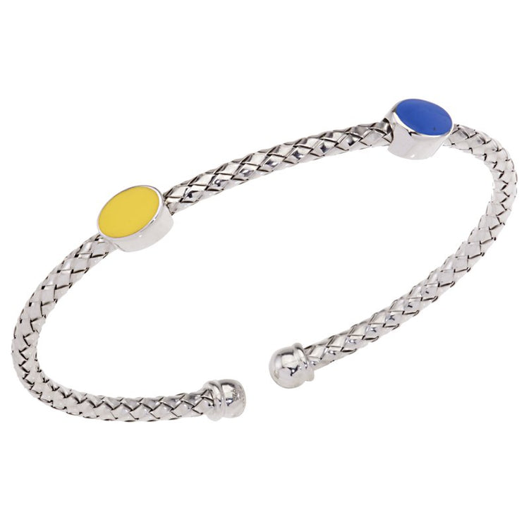 925ss bracelet with 2 oval blu