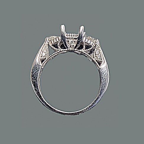 18kt white gold semi mount with 3/4cttw of diamonds