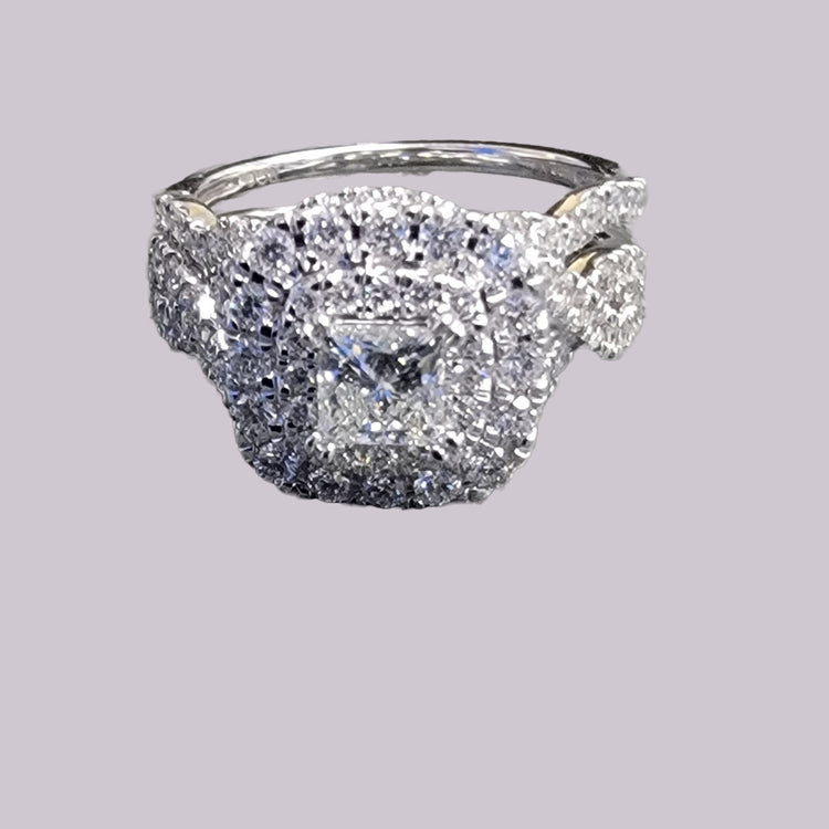 14kt white 1cttw with .5ct dia