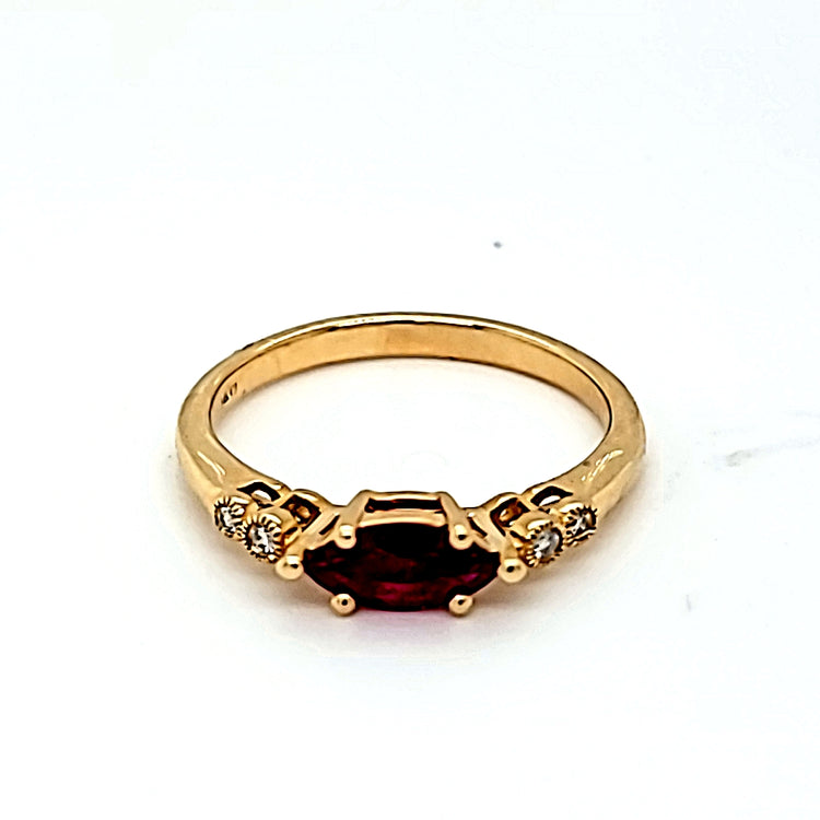 14ky marquise shaped  ruby and