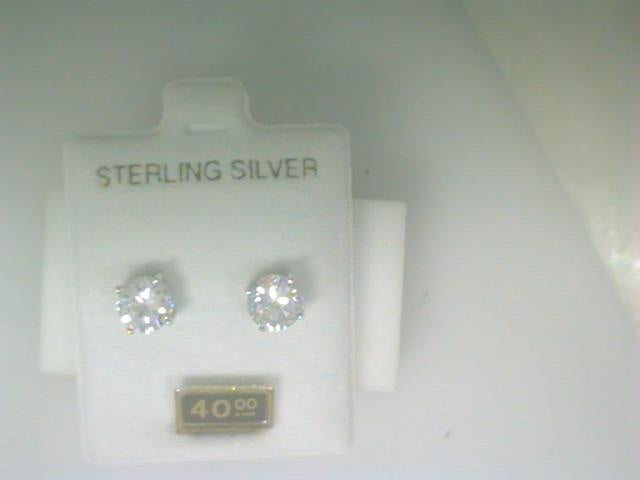 earring ss stud 7mm cz