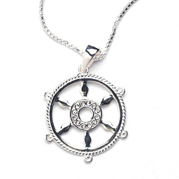 Harbor ship wheel necklace RH