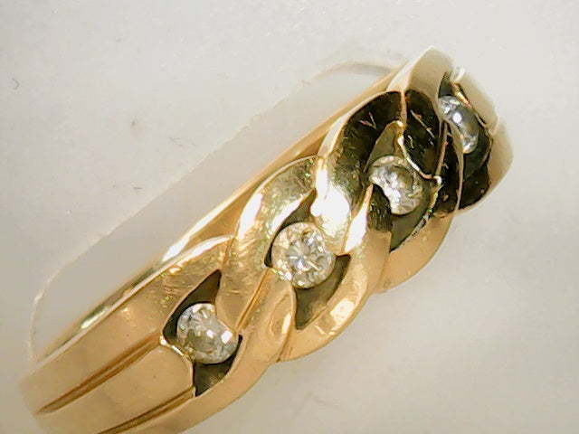 Mens 14kty diamond wedding ban