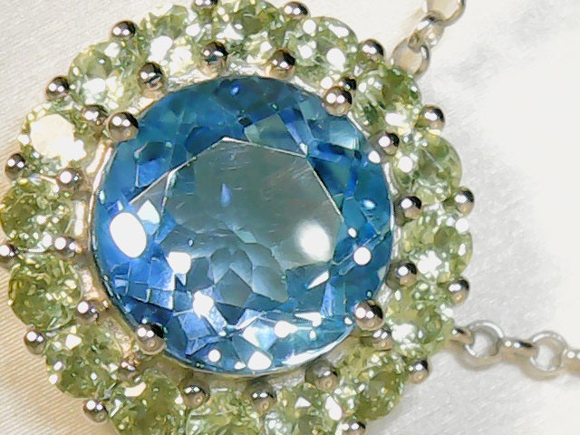 aurora blue topaz with peridot