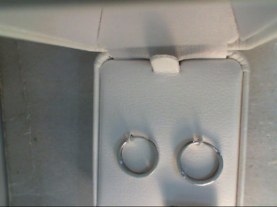 14kt medium flat huggie white