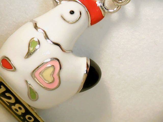 Sterling silver chicken enamel