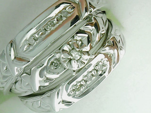 10kt white gold wedding set