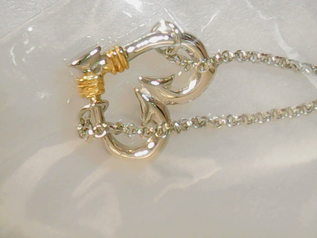 Sterling hook heart necklace s
