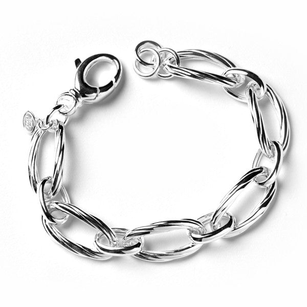NinaTextured oval link SS 8 in