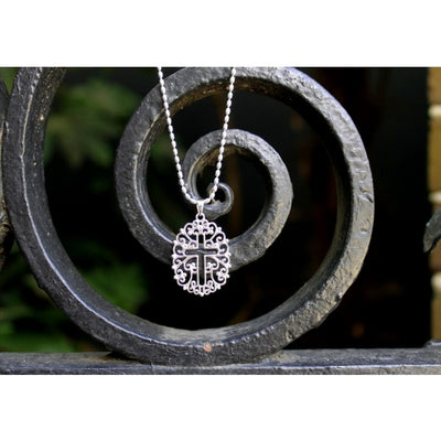 SS filigree open cross