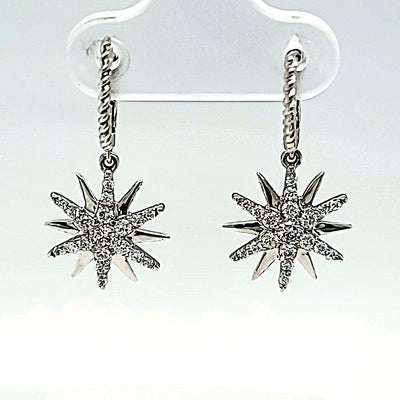 14kw diamond star earrings .49