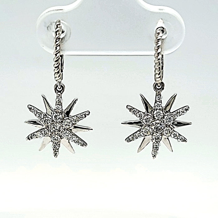 14kw diamond star earrings .49