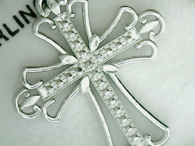 SS beaded cross with scalloped