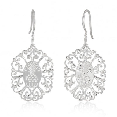 scroll framed pineapple earrin