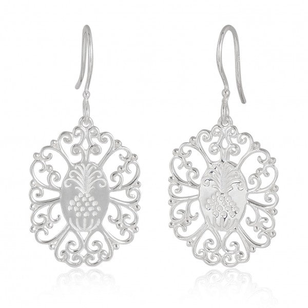 scroll framed pineapple earrin