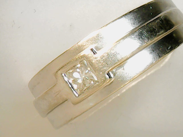 Mens 14ktwhite diamond wedding