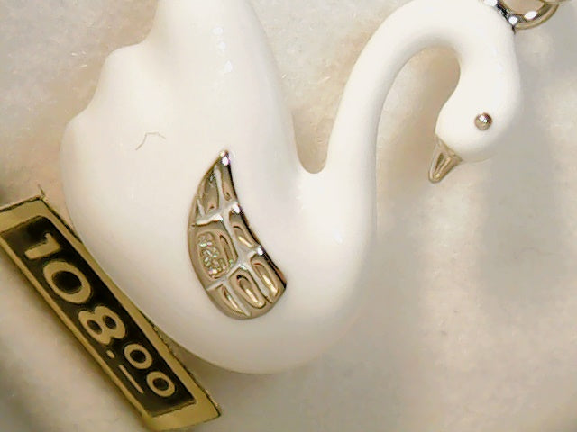 Sterling swan enameled