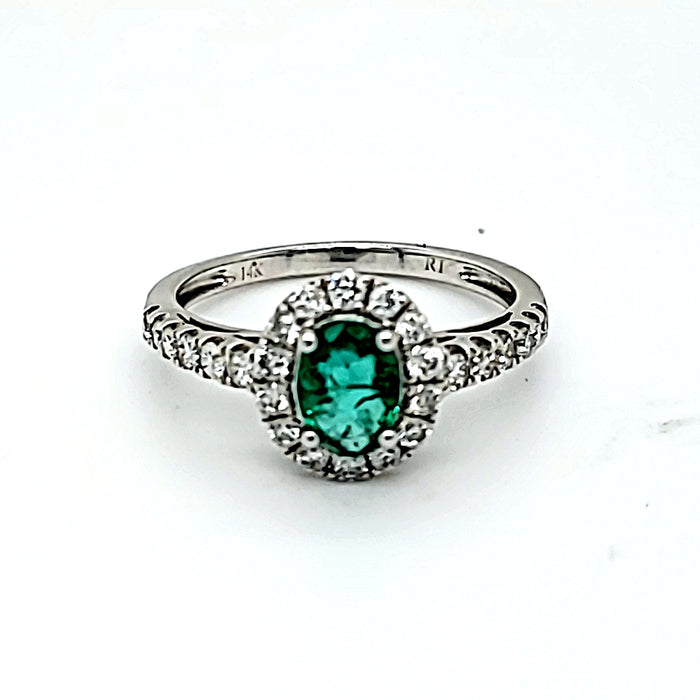 14kw oval emerald and diamond