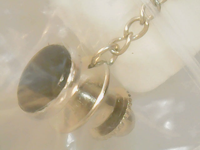Sterling tie tack onyx round