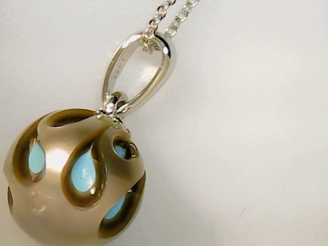 !4ktwhite 11mm Turquoise pearl
