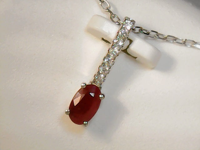 10ktwhite ruby diamond pendant