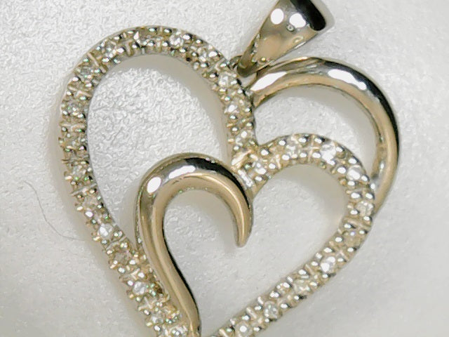 diamond heart pendant sterling