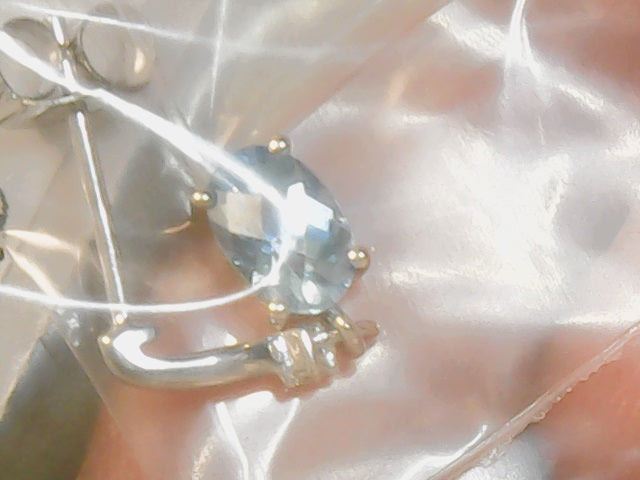 10ktwhite blue topaz earrings