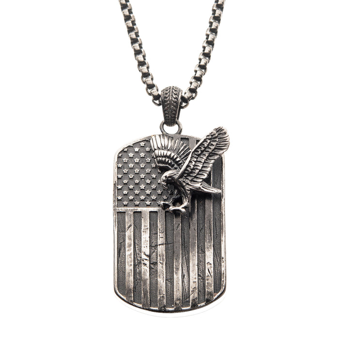 stainless pendant with eagle