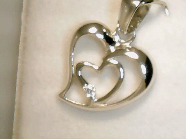 double heart with cz in middle