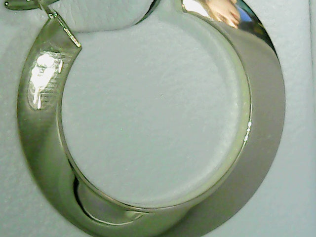 14kt polished flat hoop