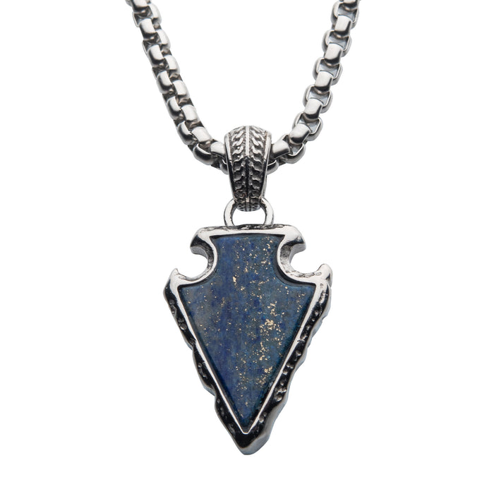 stainless pendant with lapis a