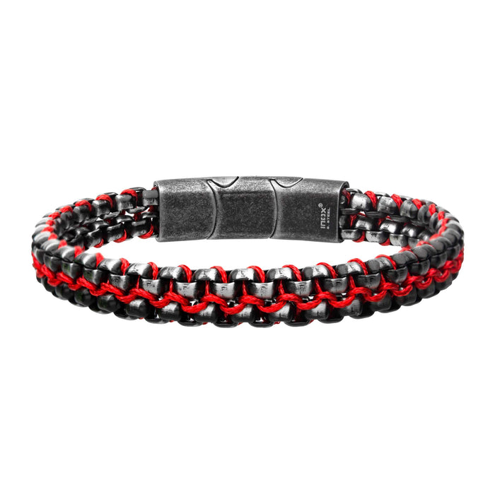 steel braid bracelet red cord