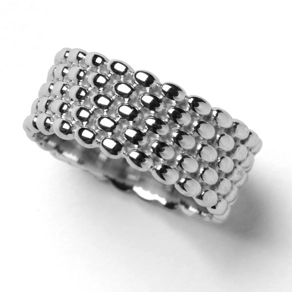 5 stack rice bead ring SS sz 7