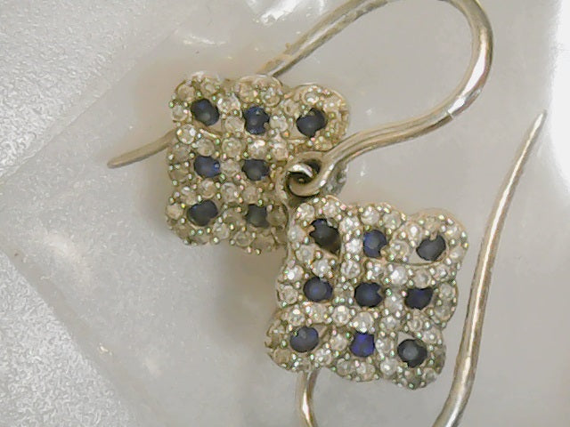 sapphire and diamond drop earr