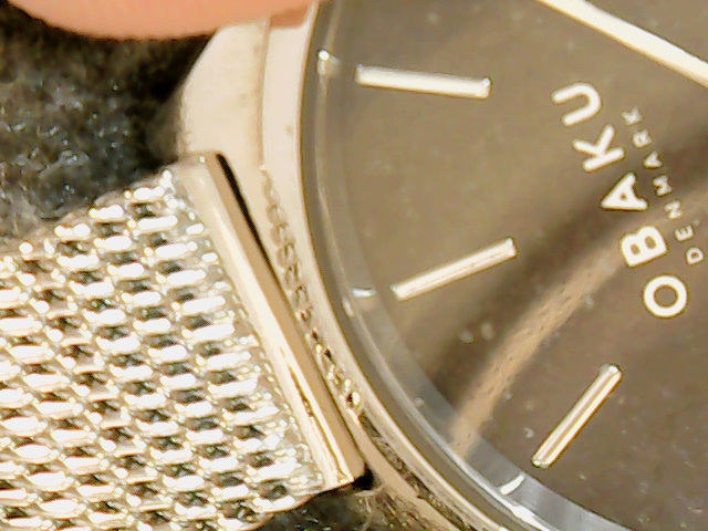 ladies silver band black face