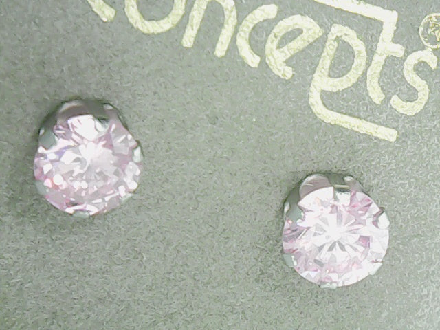 6mm pink cz