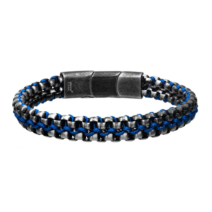 antique box blue cord bracelet