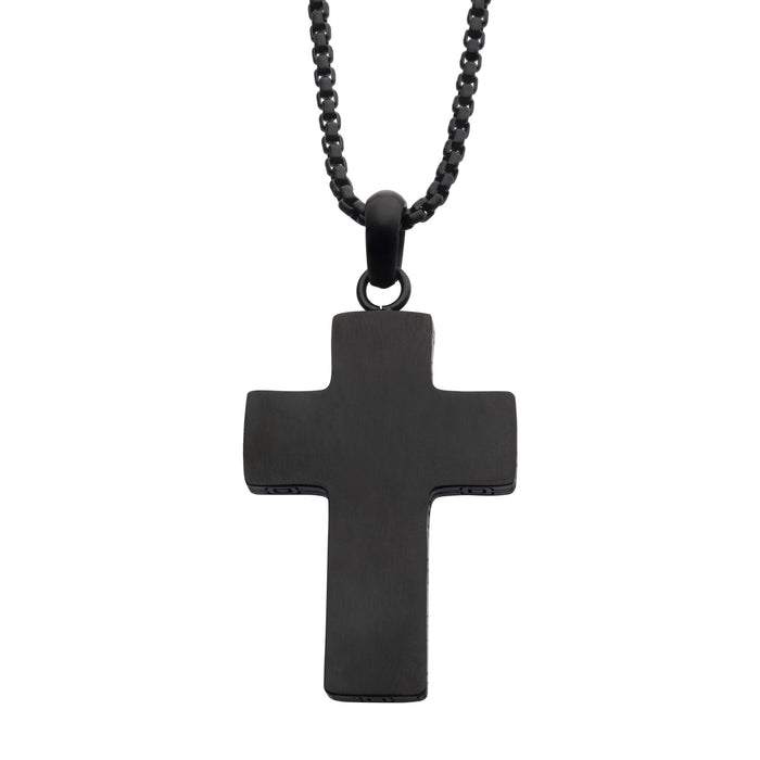 black stainless cross pendant