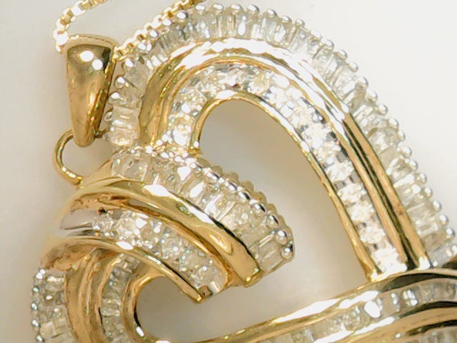 14ktyellow PLATED diamond hear